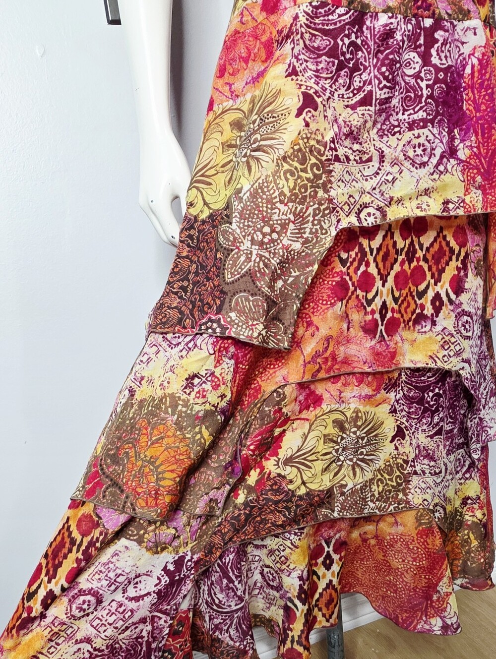 Vintage Y2K Boho Silk Blend Maxi Dress by Alba Conde - Picture 6 of 10